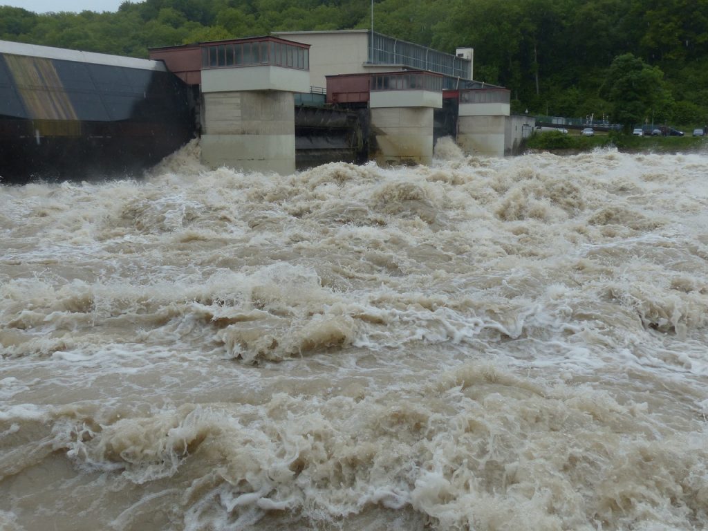 flooded dam